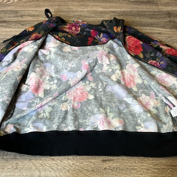 Johnny Was Los Angeles Bossa Nova floral Zip Up Sweater - Picture 5 of 8